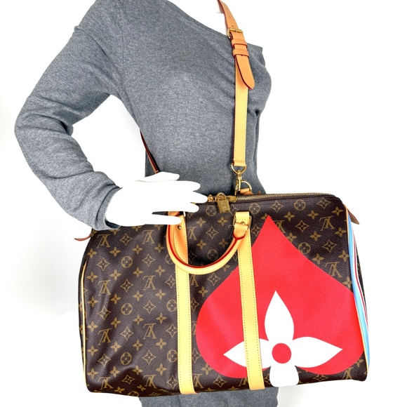 Authentic Louis Vuitton Game on Keepall 45 Bandouliere Monogram Duffle Weekender - Picture 3 of 11